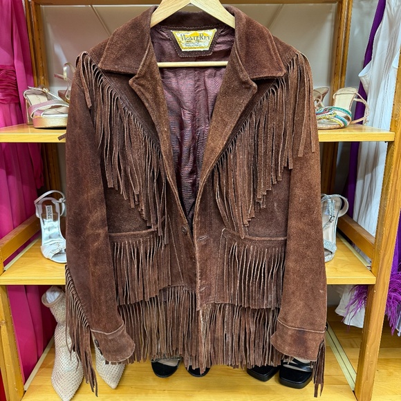 Rare 1960s Vintage MonteRey Brown Full Suede Fringe Jacket Made in Mexico - Picture 4 of 10